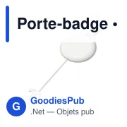 Porte-badge personnalisable avec logo - modèle Dirtqa - Miniature 1