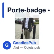 Porte-badge personnalisable avec logo - modèle Dirtqa - Miniature 2