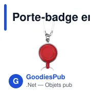 Porte-badge en plastique personnalisable avec logo - Bruno - Miniature 1