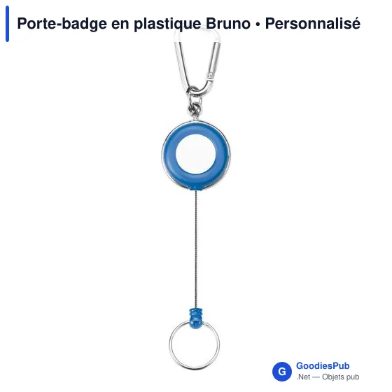 Porte-badge en plastique personnalisable avec logo - Bruno - Image 6