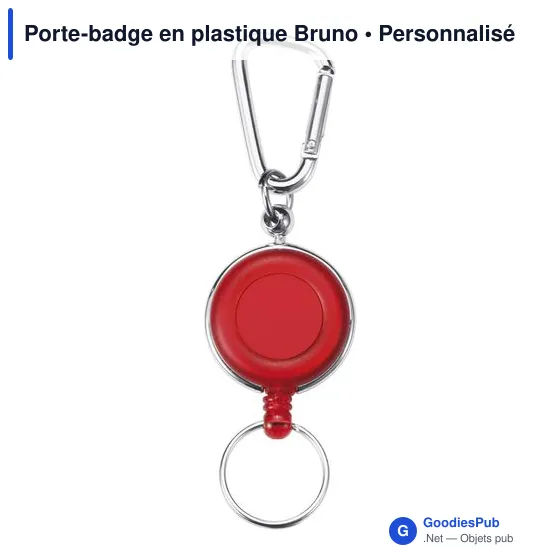 Porte-badge en plastique personnalisable avec logo - Bruno - Image 7