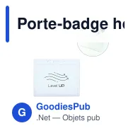 Porte-badge horizontal personnalisable en PVC transparent avec logo - 10 x 8 cm - Miniature 1