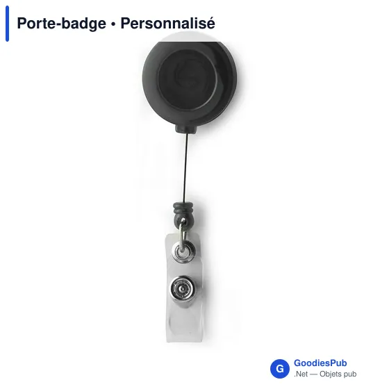Porte-badge personnalisable avec logo - Modèle KV2D3D - Image 1