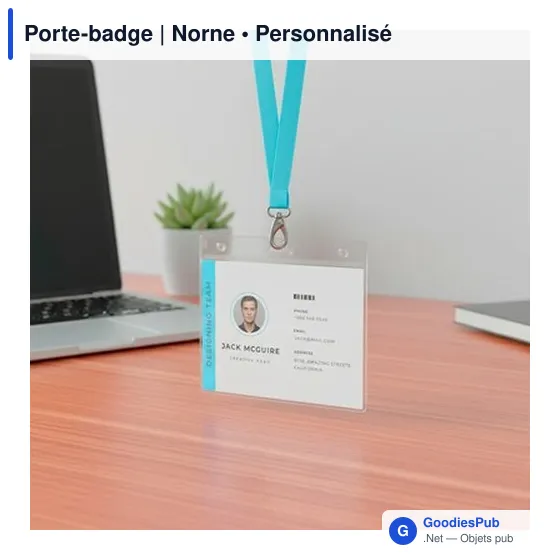 Porte-badge personnalisable en PVC avec logo - Norne - Image 2