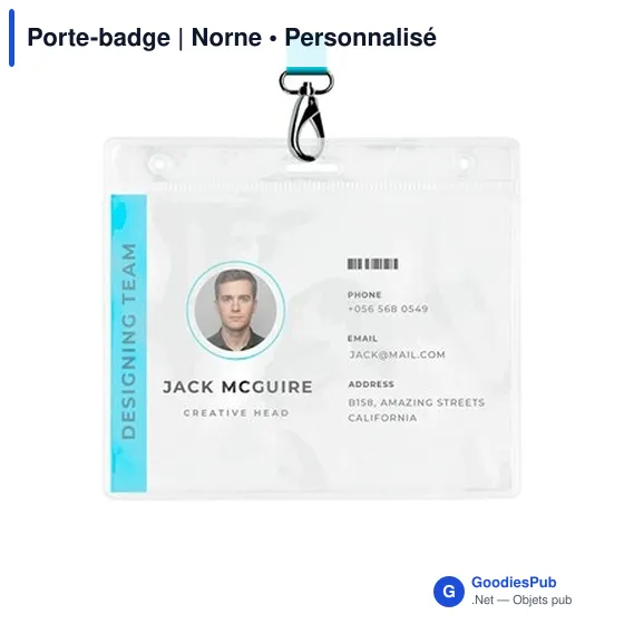 Porte-badge personnalisable en PVC avec logo - Norne - Image 4