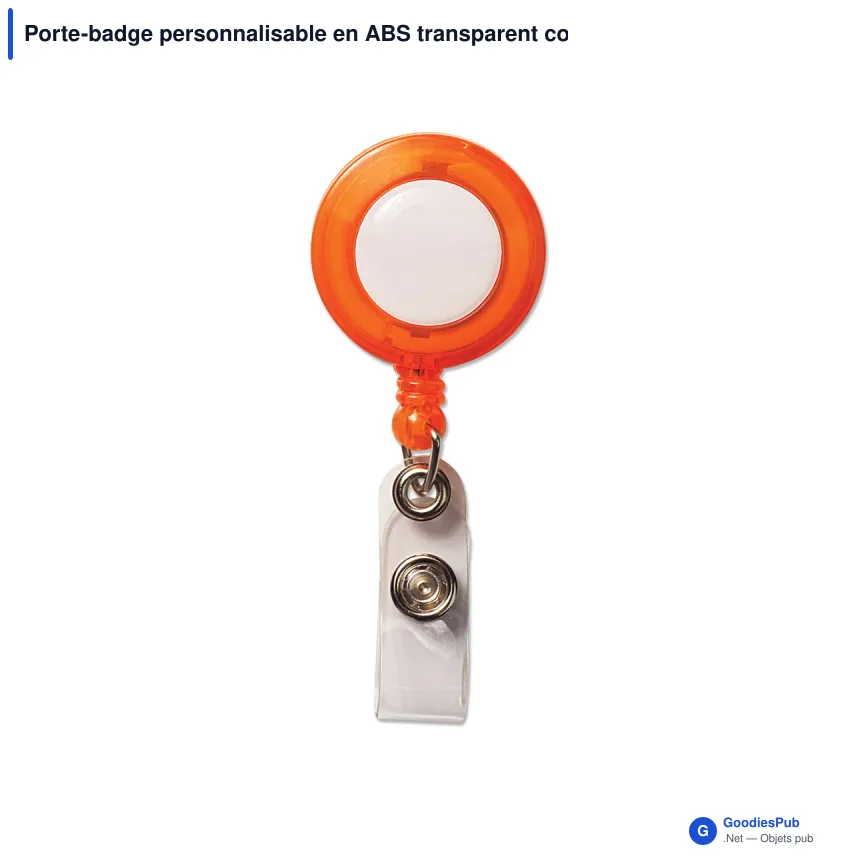 Porte-badge personnalisable en ABS transparent coloré avec logo - Doming - Image 2