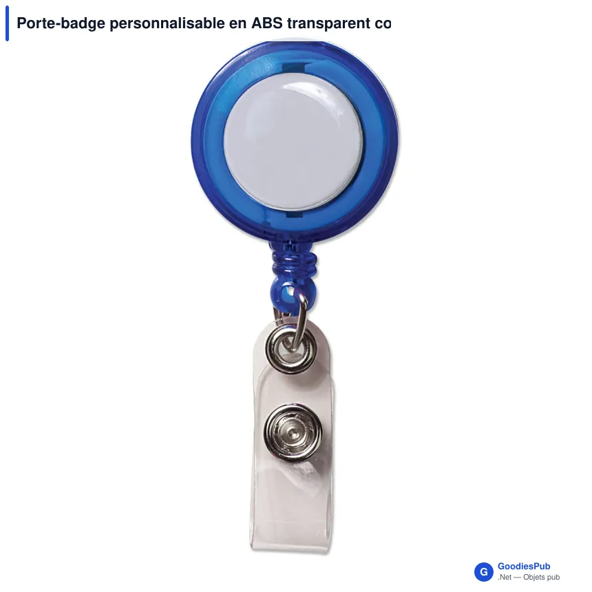Porte-badge personnalisable en ABS transparent coloré avec logo - Doming - Image 3