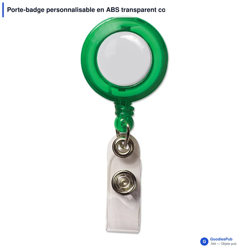 Porte-badge personnalisable en ABS transparent coloré avec logo - Doming - Image 4