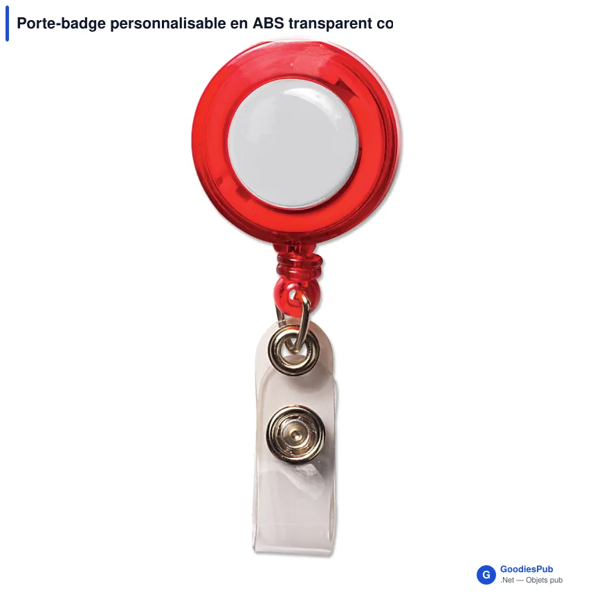 Porte-badge personnalisable en ABS transparent coloré avec logo - Doming - Image 5