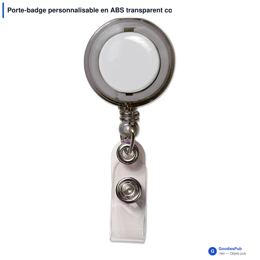 Porte-badge personnalisable en ABS transparent coloré avec logo - Doming - Image 6