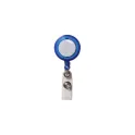 Variante Bleu transparent - Porte-badge personnalisable en ABS transparent coloré avec logo - Doming
