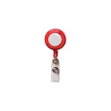 Variante Transparent Rouge - Porte-badge personnalisable en ABS transparent coloré avec logo - Doming