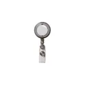 Variante Transparent Gris - Porte-badge personnalisable en ABS transparent coloré avec logo - Doming