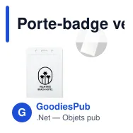 Porte-badge vertical personnalisable en PVC transparent avec logo - 75 x 125 mm - Miniature 1