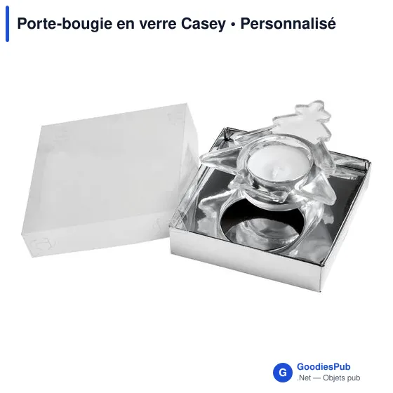 Porte-bougie en verre personnalisable avec logo - Casey - Image 5