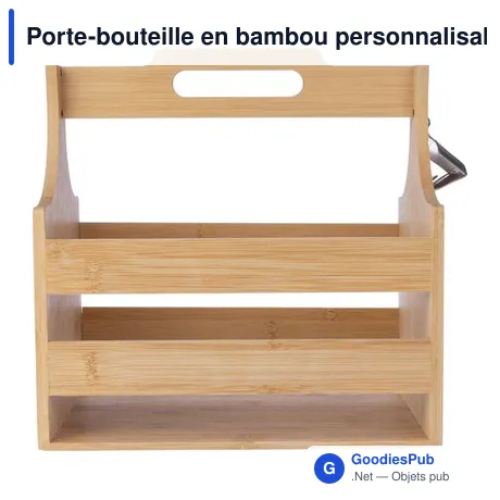 Porte-bouteille en bambou personnalisable avec logo - Hans