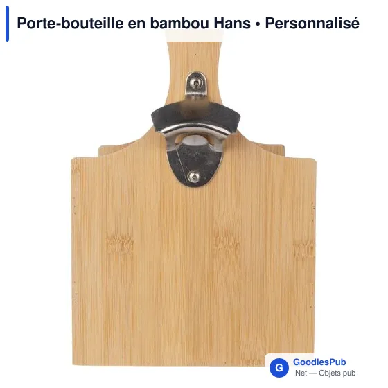 Porte-bouteille en bambou personnalisable avec logo - Hans - Image 4