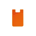 Variante Orange - Porte-cartes pour smartphone personnalisable en silicone avec logo - 6 coloris