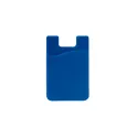 Variante Bleu - Porte-cartes pour smartphone personnalisable en silicone avec logo - 6 coloris