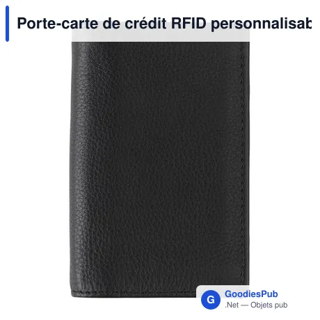 Porte-carte de crédit RFID personnalisable en cuir avec logo