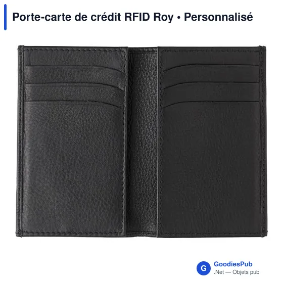 Porte-carte de crédit RFID personnalisable en cuir avec logo - Image 2
