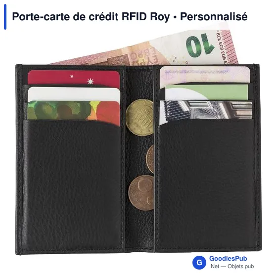 Porte-carte de crédit RFID personnalisable en cuir avec logo - Image 3