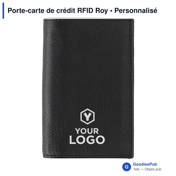Porte-carte de crédit RFID personnalisable en cuir avec logo - Image 4