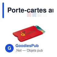 Porte-cartes anti-RFID personnalisable en étui rigide avec logo - Rigide - Miniature 1