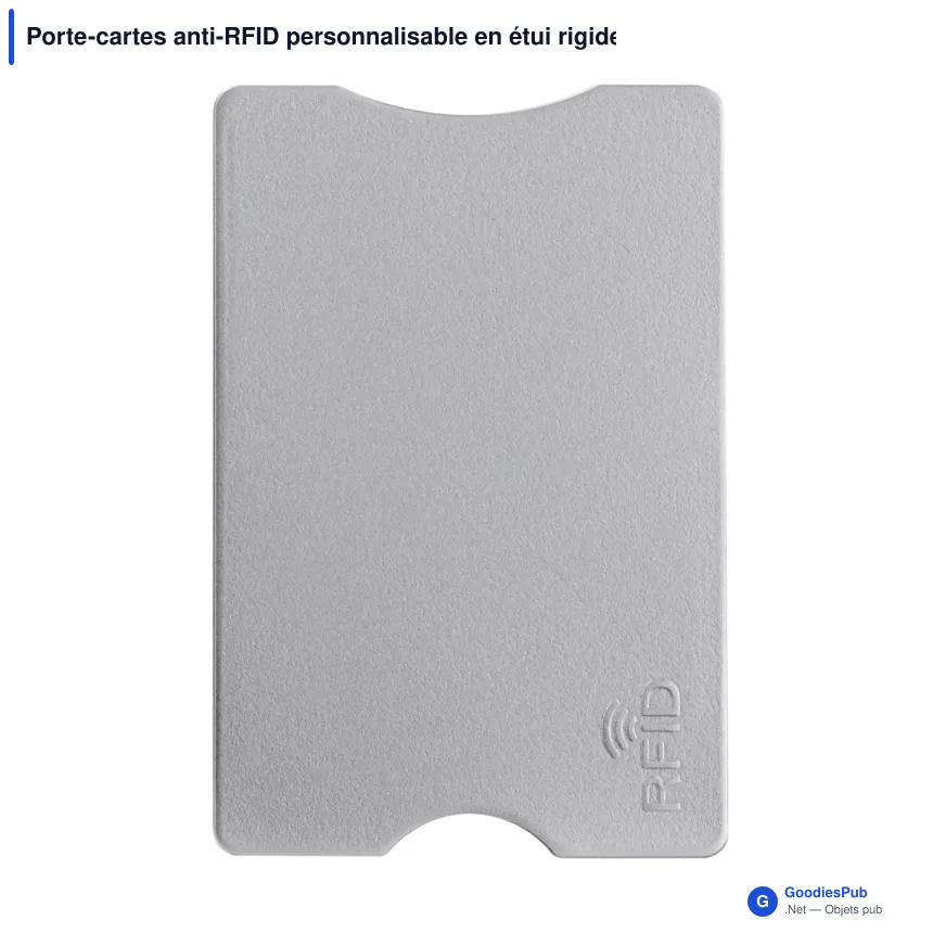 Porte-cartes anti-RFID personnalisable en étui rigide avec logo - Rigide - Image 2