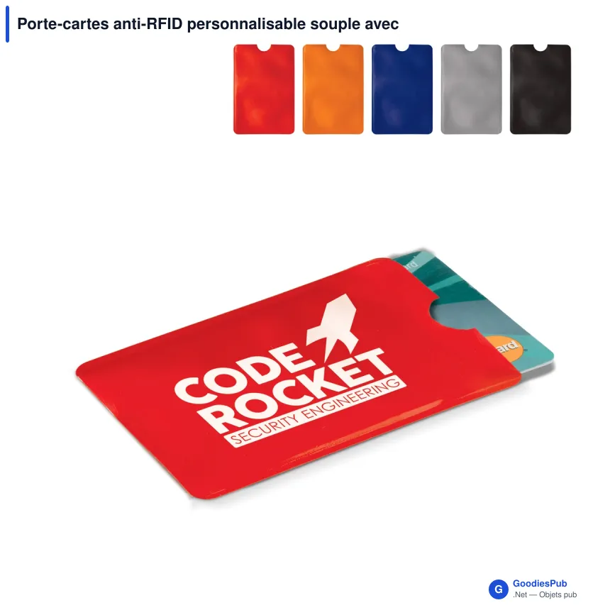 Porte-cartes anti-RFID personnalisable souple avec logo - Souple - Image 1