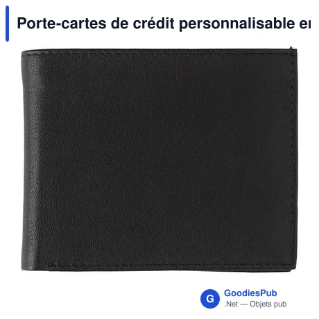 Porte-cartes de crédit personnalisable en cuir Yvonne avec logo