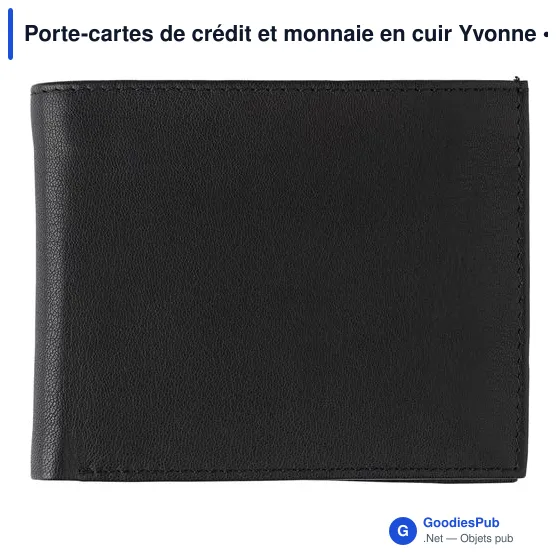 Porte-cartes de crédit personnalisable en cuir Yvonne avec logo - Image 1