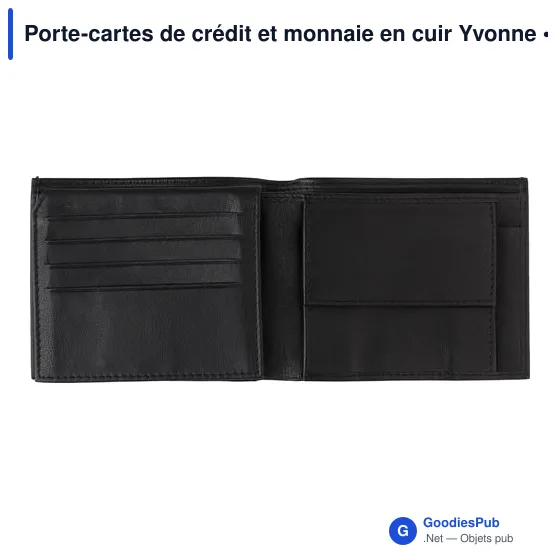Porte-cartes de crédit personnalisable en cuir Yvonne avec logo - Image 2