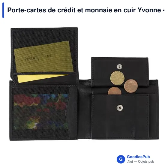 Porte-cartes de crédit personnalisable en cuir Yvonne avec logo - Image 4