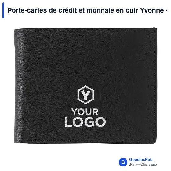 Porte-cartes de crédit personnalisable en cuir Yvonne avec logo - Image 6