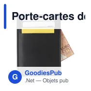 Porte-cartes de crédit personnalisable en cuir avec logo - Logan - Miniature 2