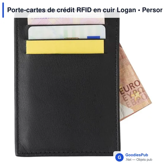 Porte-cartes de crédit personnalisable en cuir avec logo - Logan - Image 2
