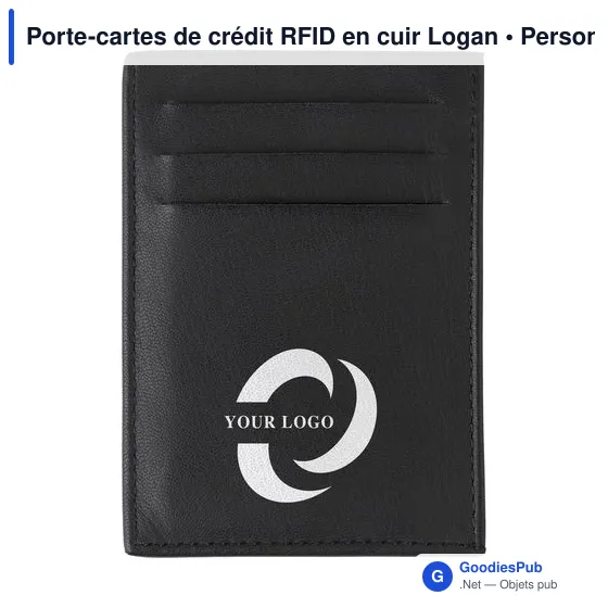 Porte-cartes de crédit personnalisable en cuir avec logo - Logan - Image 3