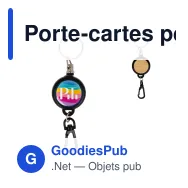 Porte-cartes personnalisable en ABS recyclé et bambou avec logo - Noir - Miniature 1