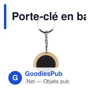 Porte-clé en bambou personnalisable avec logo - Gene - Miniature 1