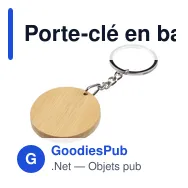 Porte-clé en bambou personnalisable avec logo - Gene - Miniature 4