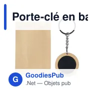 Porte-clé en bambou personnalisable avec logo - Gene - Miniature 5