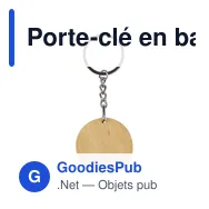 Porte-clé en bambou personnalisable avec logo - Gene - Miniature 6