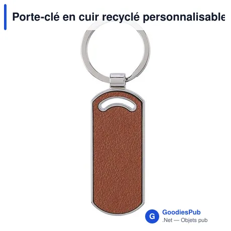Porte-clé en cuir recyclé personnalisable avec logo - Jill