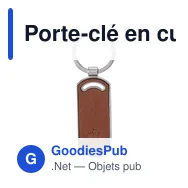 Porte-clé en cuir recyclé personnalisable avec logo - Jill - Miniature 2