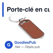 Porte-clé en cuir recyclé personnalisable avec logo - Jill - Miniature 3