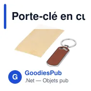 Porte-clé en cuir recyclé personnalisable avec logo - Jill - Miniature 5