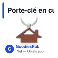 Porte-clé en cuir recyclé personnalisable avec logo - Jim - Miniature 2