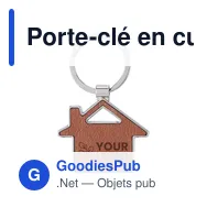 Porte-clé en cuir recyclé personnalisable avec logo - Jim - Miniature 3
