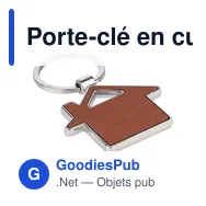 Porte-clé en cuir recyclé personnalisable avec logo - Jim - Miniature 4